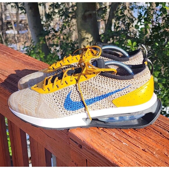 Nike Air Max Flyknit Racer Men's‎ FD2764-700 Elemetal Gold Sneakers Shoe Size 10 - Picture 7 of 17